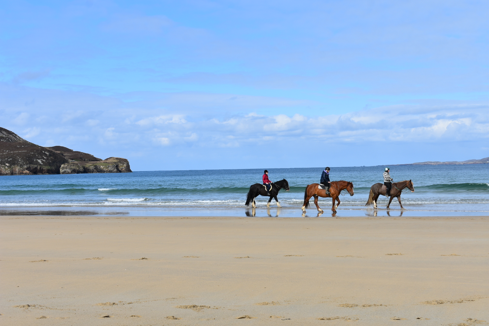 Horse riding on Killahoey Beach in Dunfanaghy