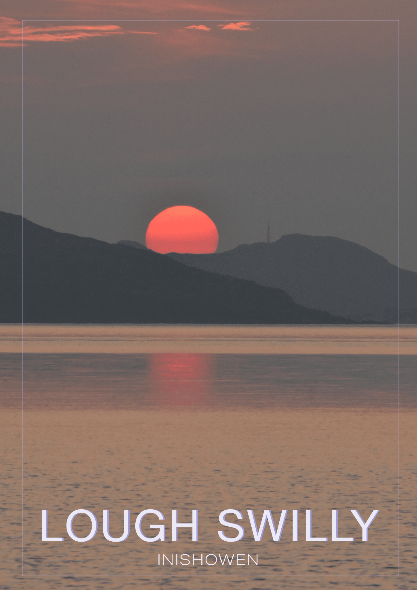 Red Sunset over Lough Swilly fine art print