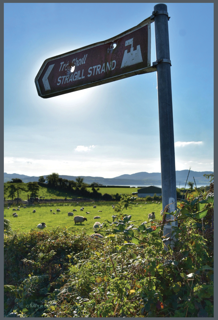 Signpost to Stragill Beach in Inishowen