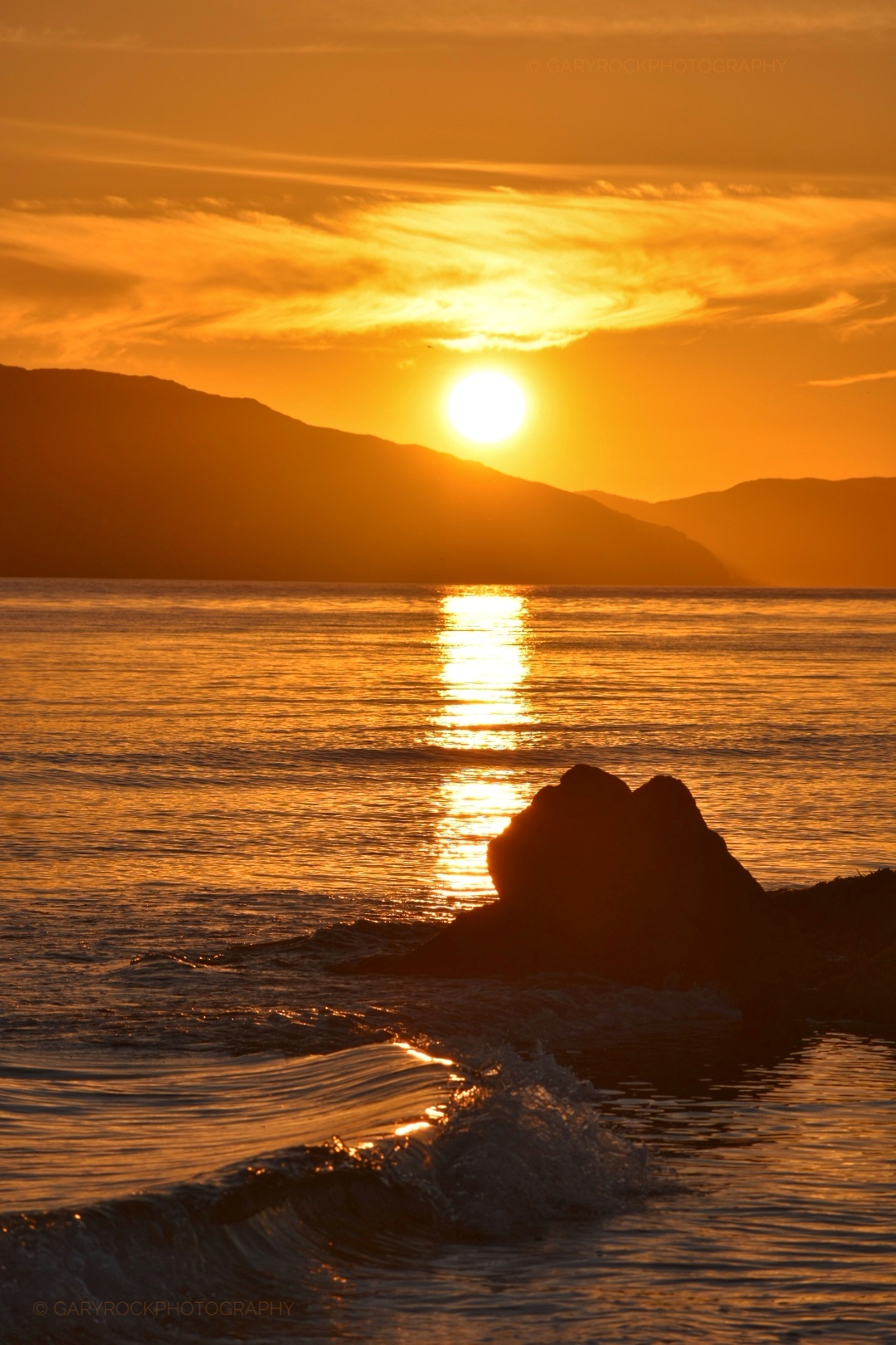Stragill Beach at sundown