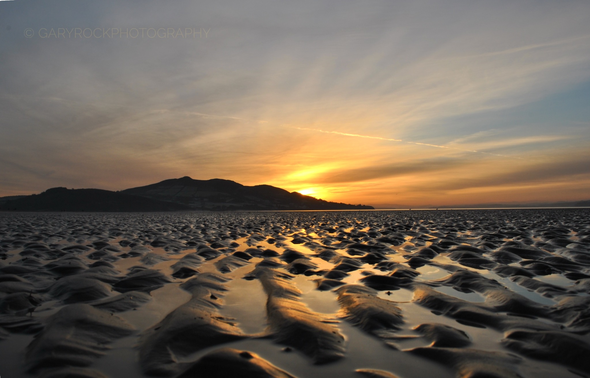 Winter sunset over Beach Halt in Lisfannon, Fahan